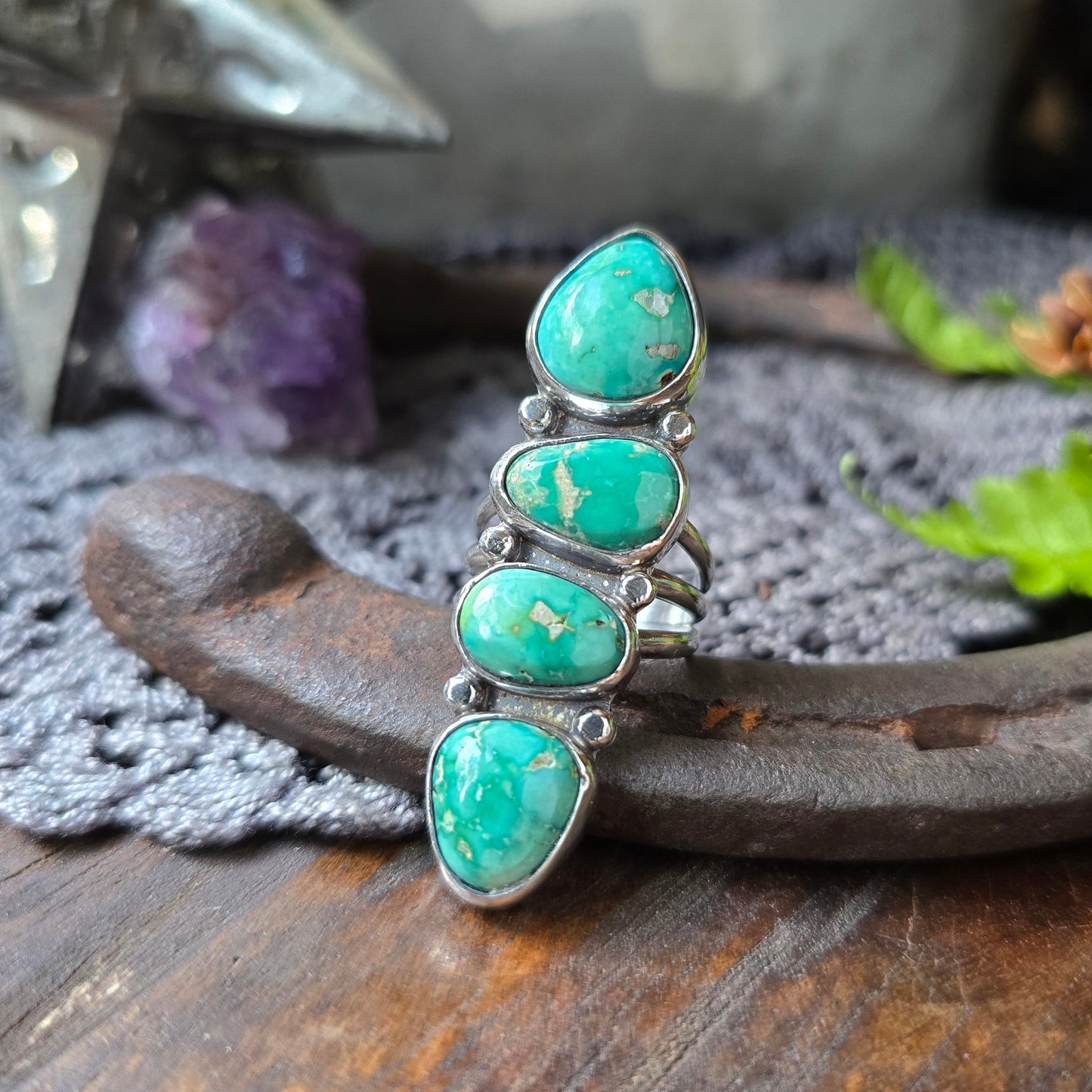 TURQUOISE Statement Finger Ring | Large American Mined Nevada Turquoise Natural Untreated Genuine Turquoise 925 Sterling Silver Pebble Ring