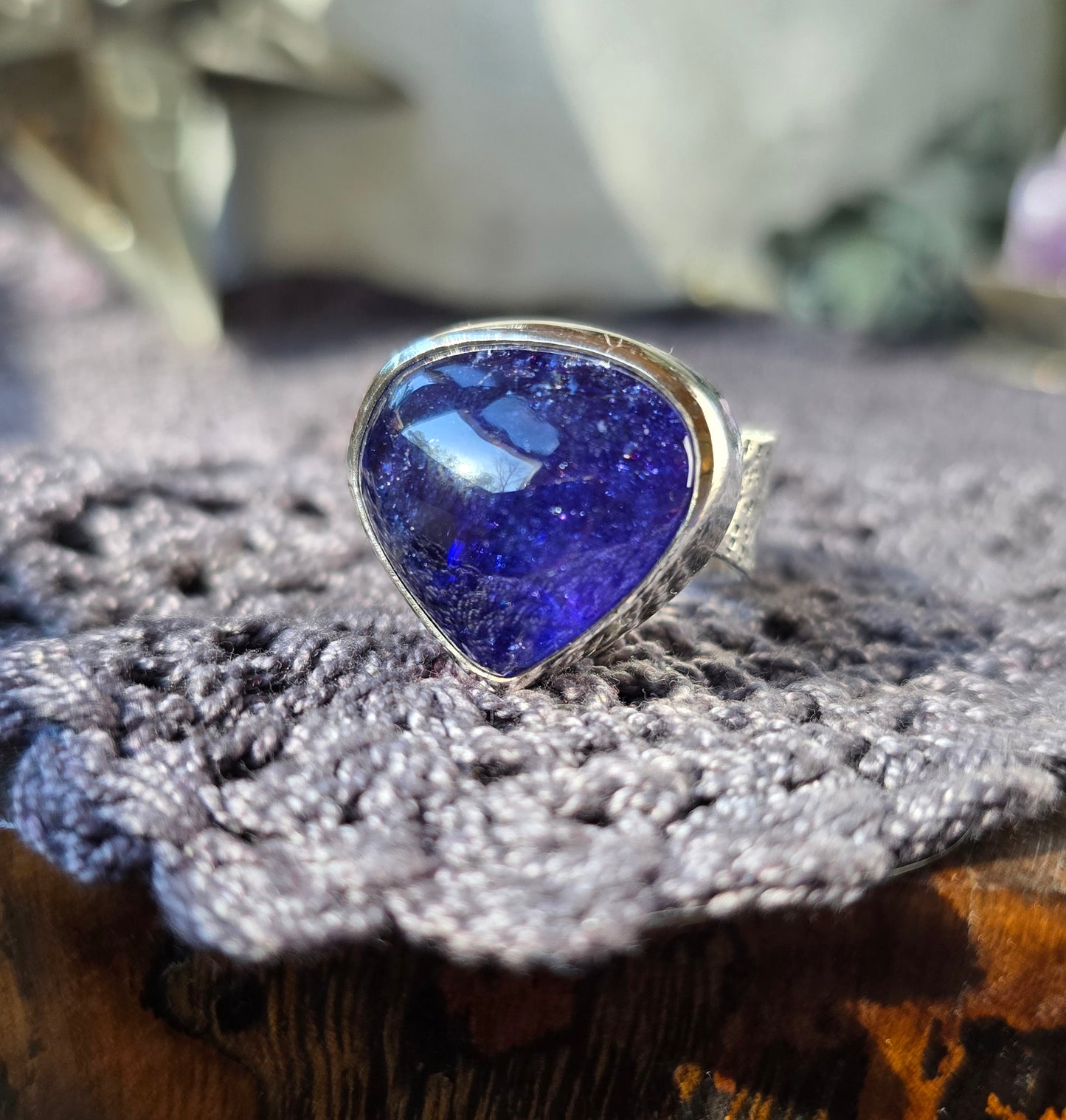 TANZANITE Silver Ring | 33 Carat Large Tanzanite Simple Statement Ring Size 9 | 925 Sterling Silver Genuine Polished Tanzania Tanzanite