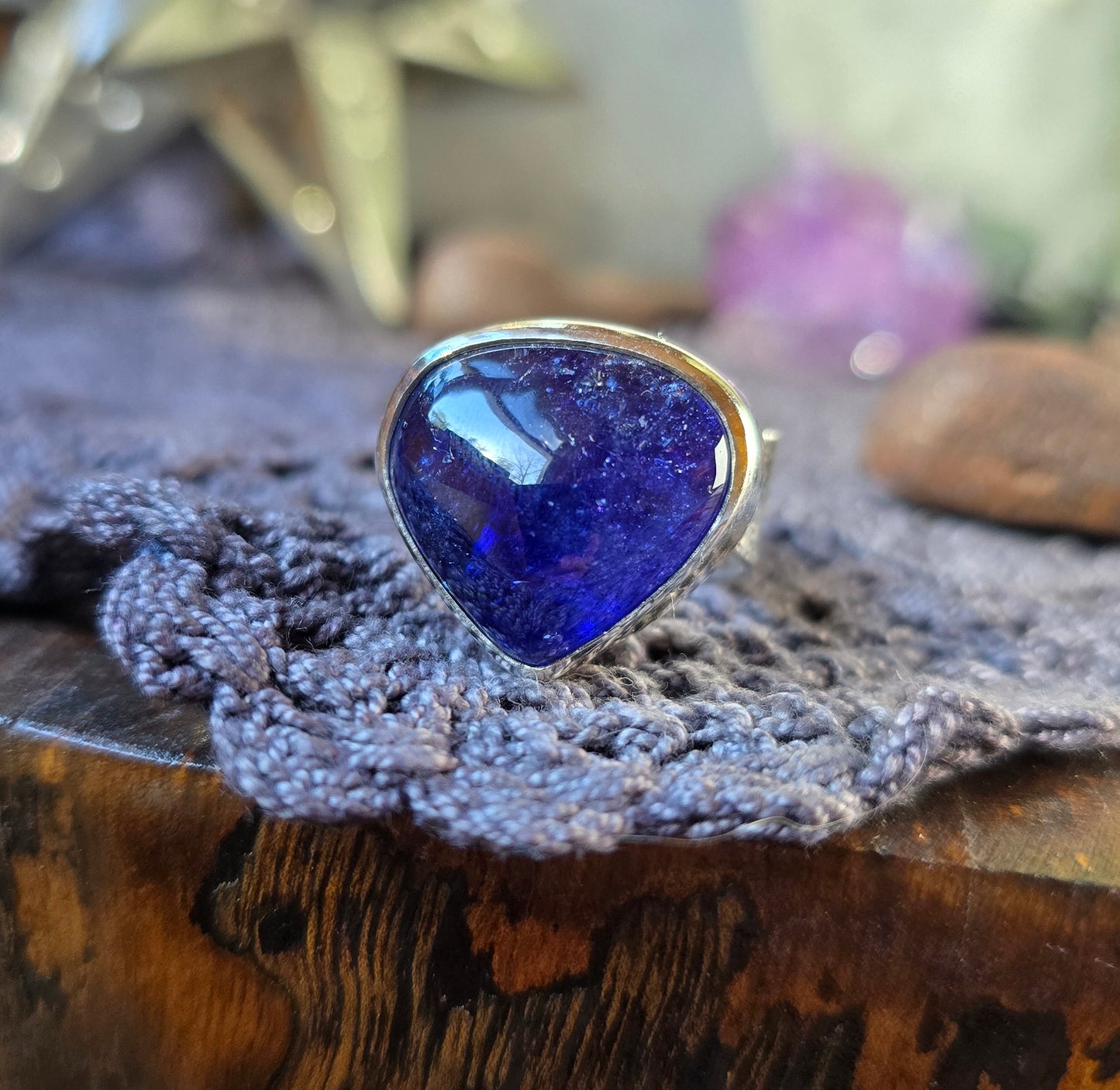TANZANITE Silver Ring | 33 Carat Large Tanzanite Simple Statement Ring Size 9 | 925 Sterling Silver Genuine Polished Tanzania Tanzanite