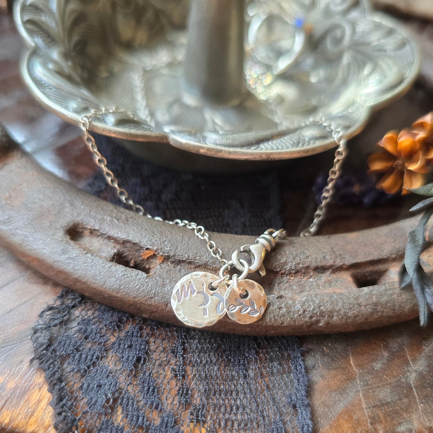 VENUS CRESCENT MOON Diamond Necklace | 925 Sterling Silver & 14k Gold Filled Mixed Metal Diamond Night Sky Waning Crescent Necklace