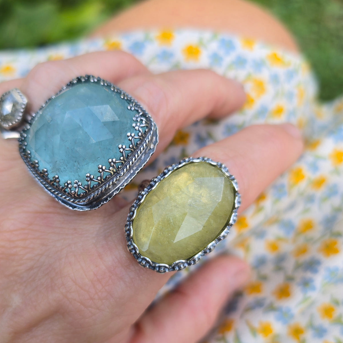 LEMON QUARTZ Ring | Handcrafted 925 Sterling Silver Rose Cut Shimmering Yellow Quartz Ring Made to Size