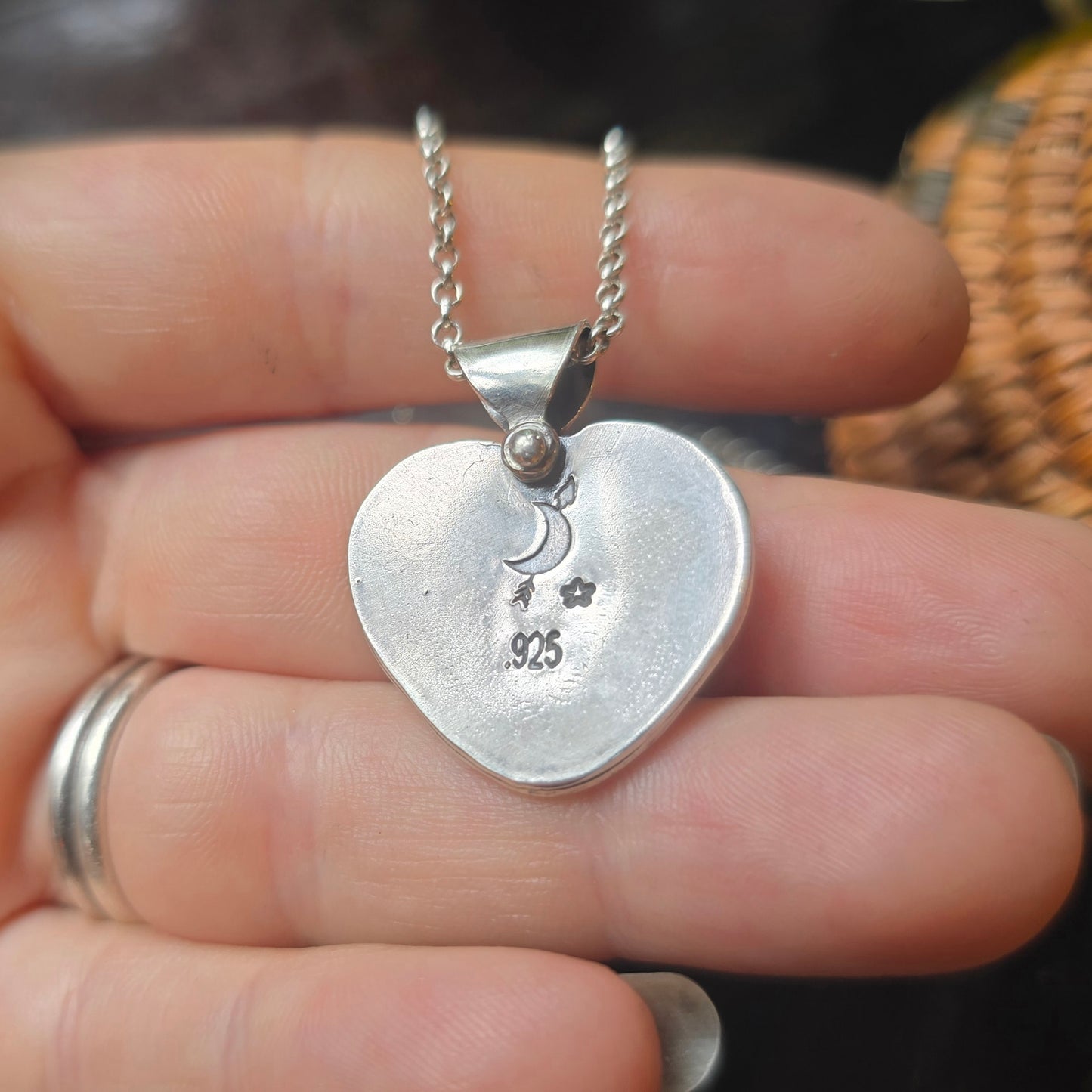 TURQUOISE HEART Necklace | Handcrafted 925 Sterling Silver Genuine Natural American Earth Mined Kingman Arizona Heart Pendant Necklace