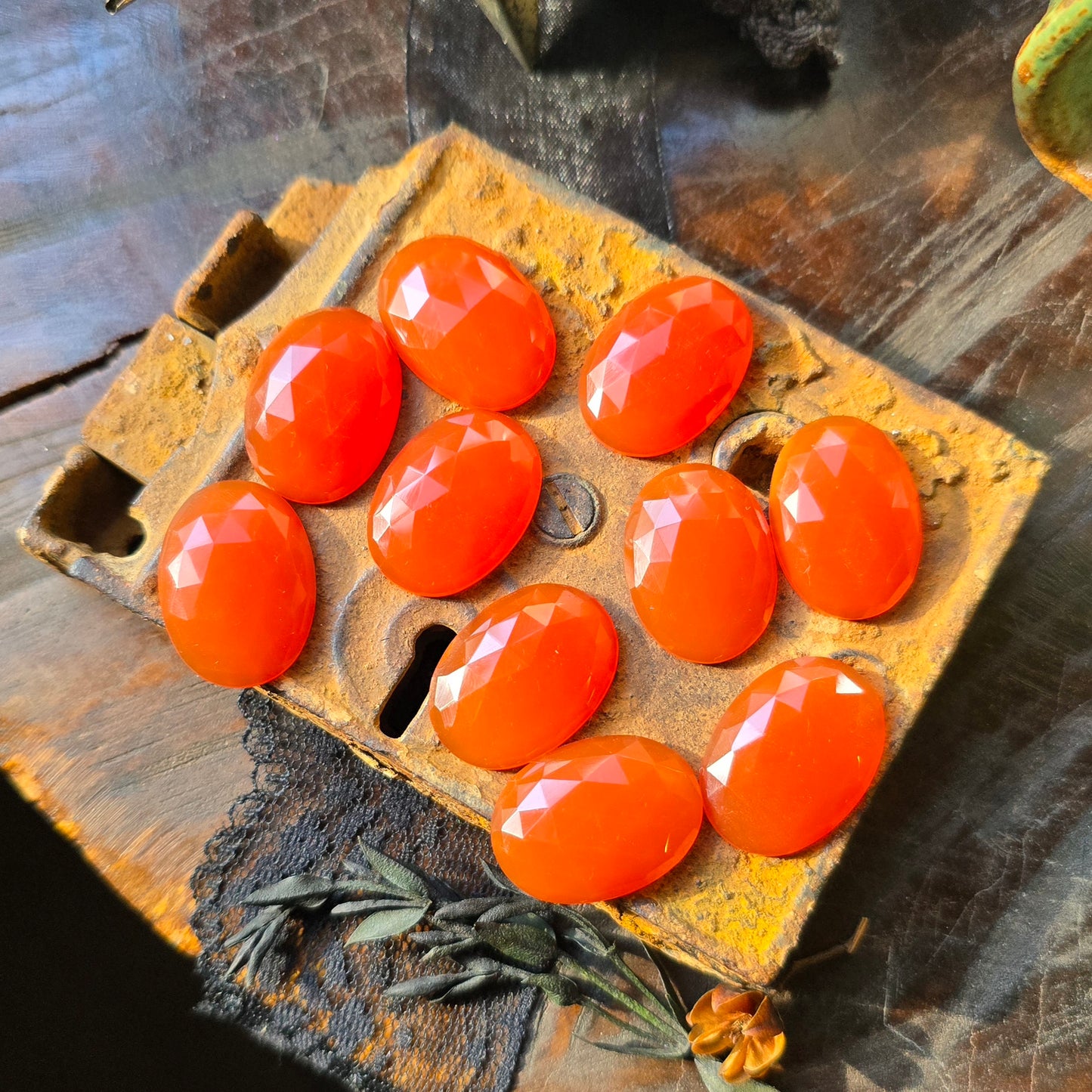 CARNELIAN Ring | Rose Cut Natural Orange Carnelian 14k Gold Filled & 925 Sterling Silver Mixed Metal Handcrafted Ring