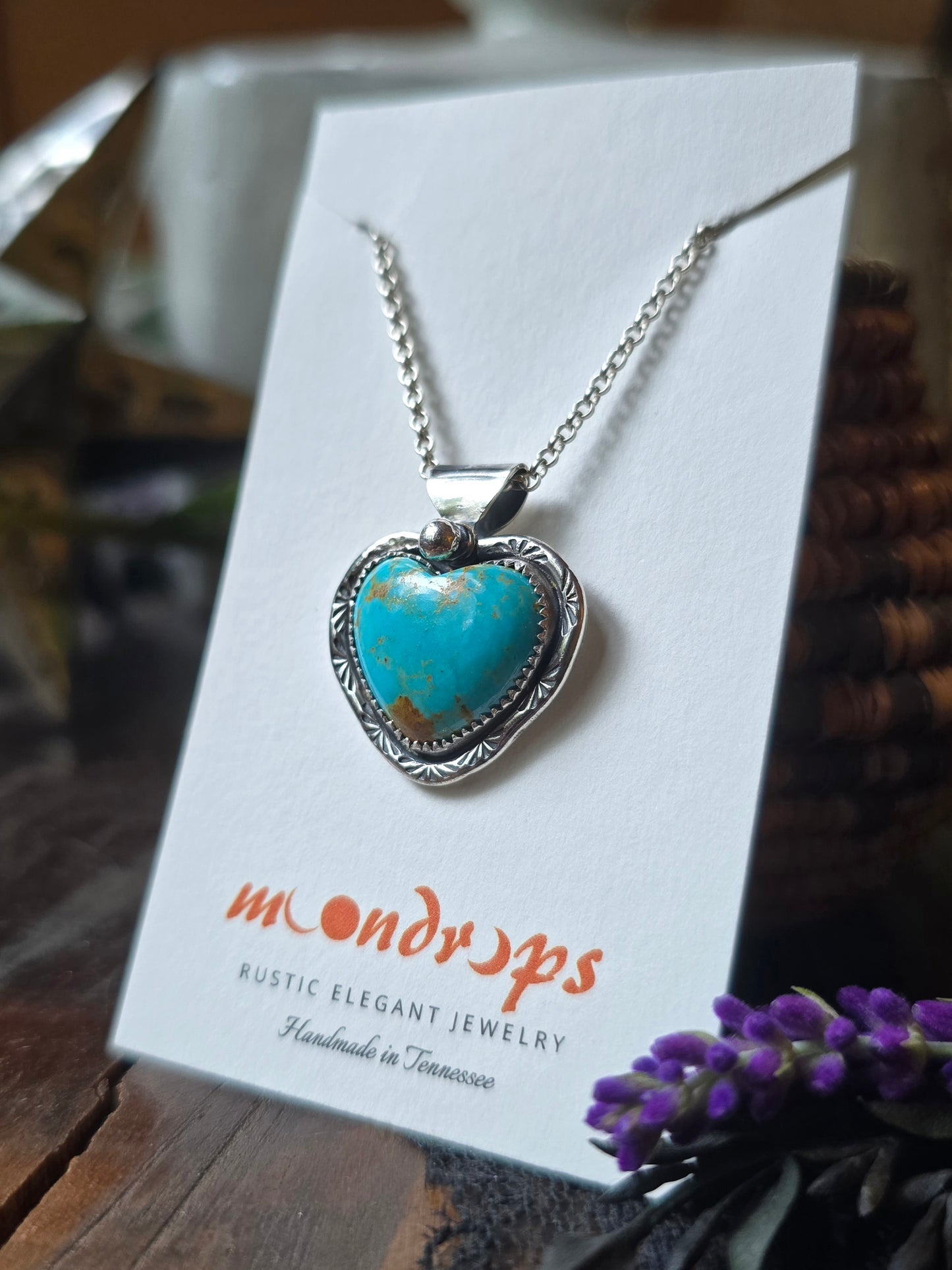 TURQUOISE HEART Necklace | Handcrafted 925 Sterling Silver Genuine Natural American Earth Mined Kingman Arizona Heart Pendant Necklace
