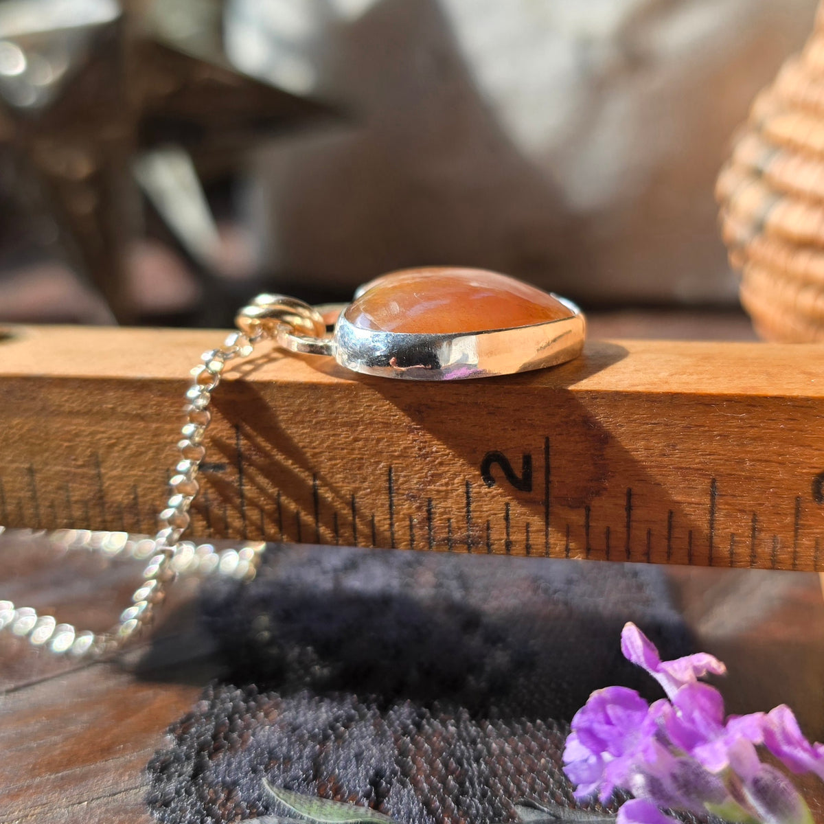 SUNSTONE HEART Necklace | Handcrafted Mixed Metal 925 Sterling Silver & 14k Gold Filled Rainbow Lattice Sparkling Sunstone Heart Pendant